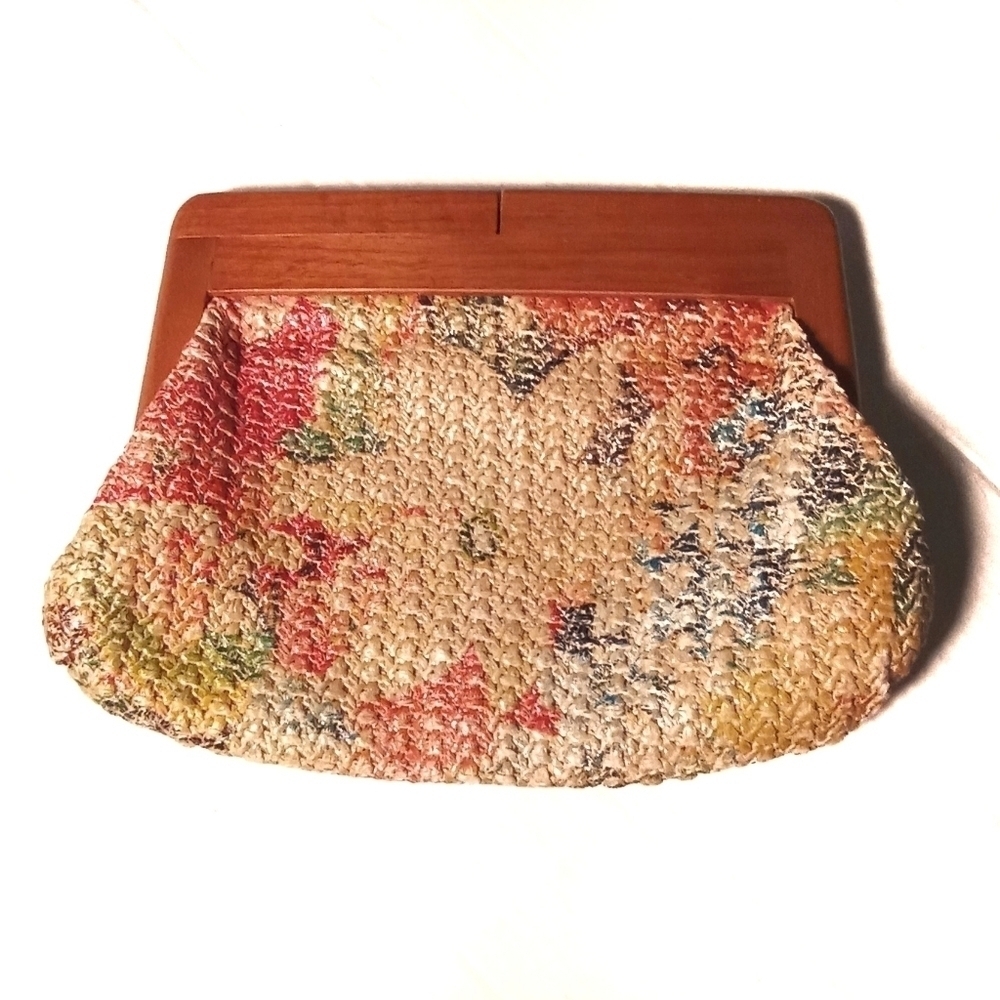 SR2 Sondra Roberts Wooden Clutch - Picture 1 of 8